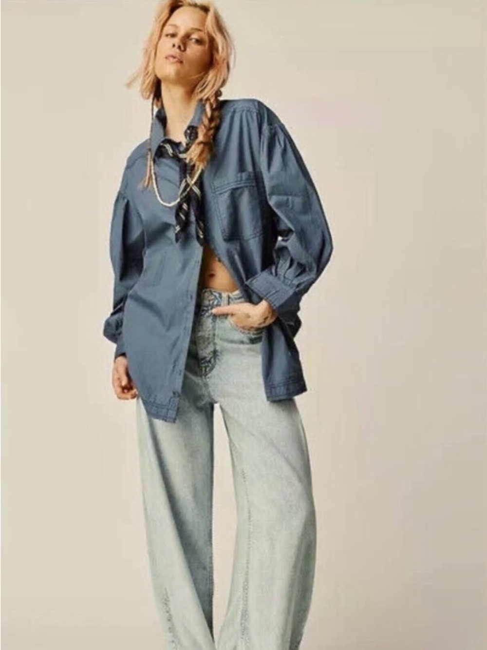 Free People - We the Free Happy Hour Button Up Shirt || XS -S Size